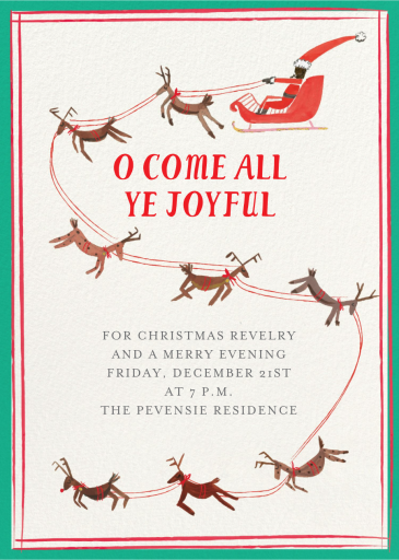 S is for Santa - Holiday Party Invitation by Mr. Boddington's Studio