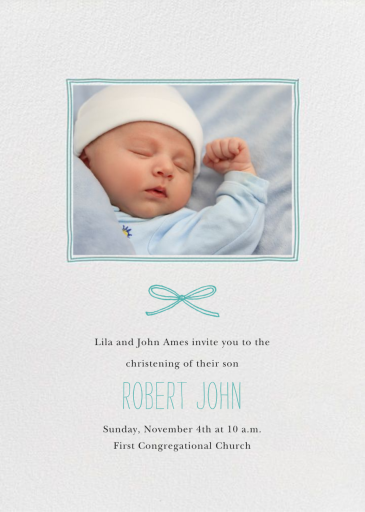 Organic Border - Baptism & Christening Invitation by Paperless Post