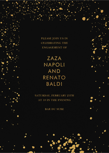 Splatter Cloth I - Engagement Party Invitation by Paperless Post