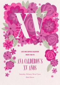 Flores Pintadas - Quinceañera Invitation by Paperless Post
