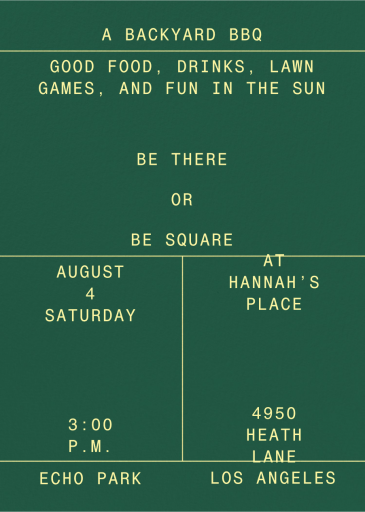 The Deets - BBQ Invitation by Goods Gang