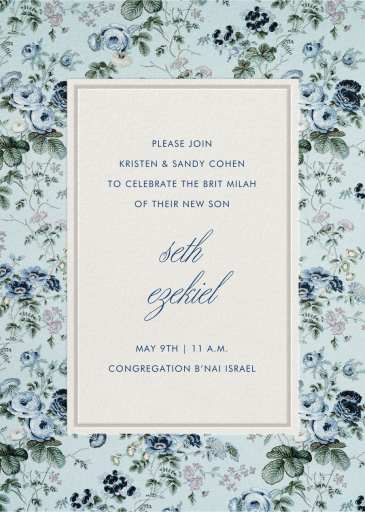 Trellis Bloom - Bris/Baby Naming Invitation by Schumacher
