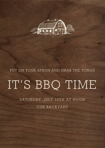 Wood Grain Dark - BBQ Invitation by Paperless Post