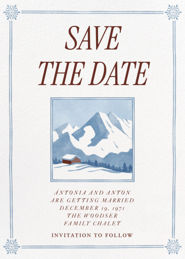 Snowy Mountain - Save the Date by Martha Stewart