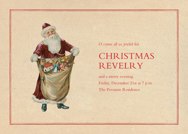 Bounty Santa - Christmas Party Invitation by John Derian