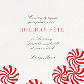 Peppermints on Ivory - Christmas Party Invitation by Paperless Post