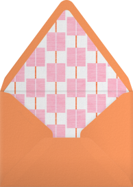 Pink & Orange Grid Stripes Invitation Envelope