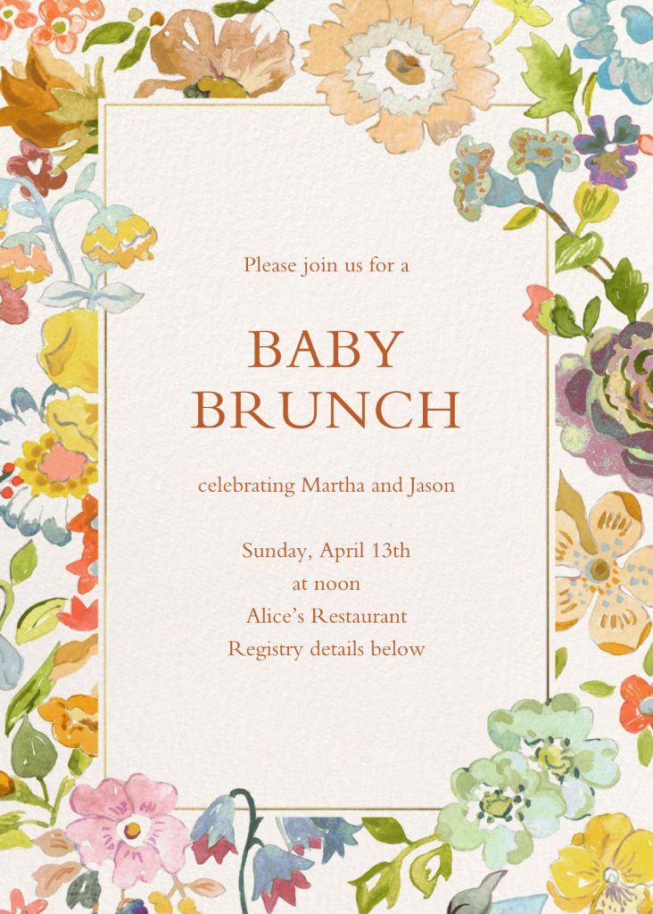 Classic Meadow Baby Shower Invitation Send online instantly RSVP