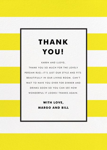 Stripe Suite (Stationery) - Thank You Card by kate spade new york