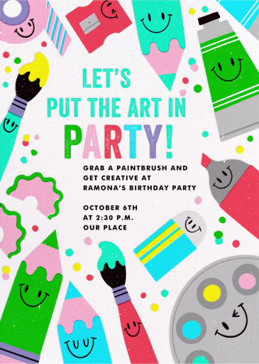 Craft Supplies - Birthday Invitation by Hello!Lucky