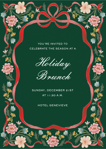 Cottagecore Border (Casey Snipes) - Holiday Party Invitation by Dogwood Hill