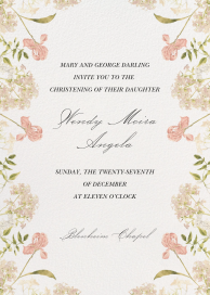 Soft Petals - Baptism & Christening Invitation by  Monique Lhuillier