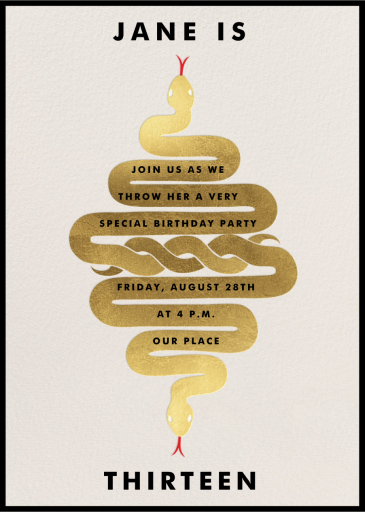 Serpentine - Birthday Invitation by Jonathan Adler