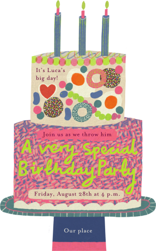 Funky Cake - Invitation by Maisy Summer