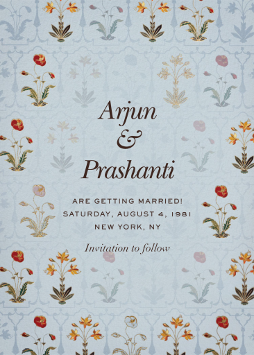 Floral Mughal Motif Invitation
