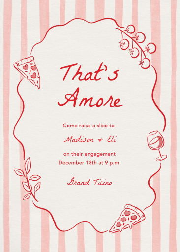 Pizza and Wine - Engagement Party Invitation by Paperless Post