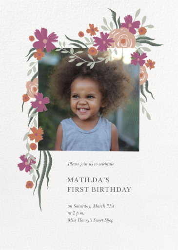 Spring Impasto - First Birthday Invitation by Paperless Post