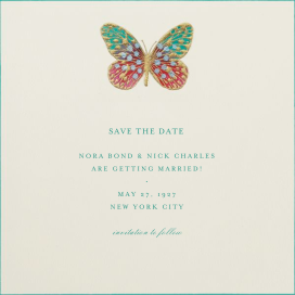 Hand Painted Butterfly - Save the Date by Bernard Maisner