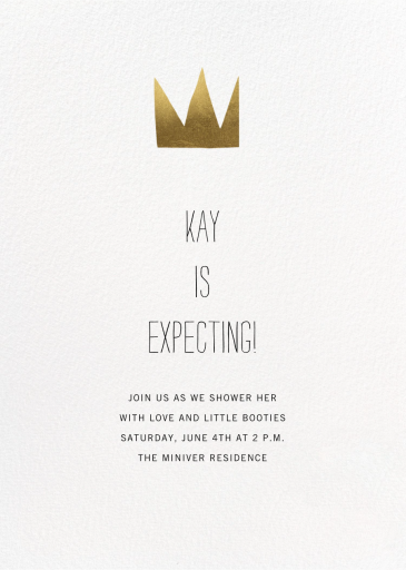 Gold Crown - Baby Shower Invitation by Paperless Post