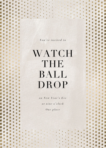 Kinetic Flow (Tall) - New Year's Eve Invitation by Kelly Wearstler