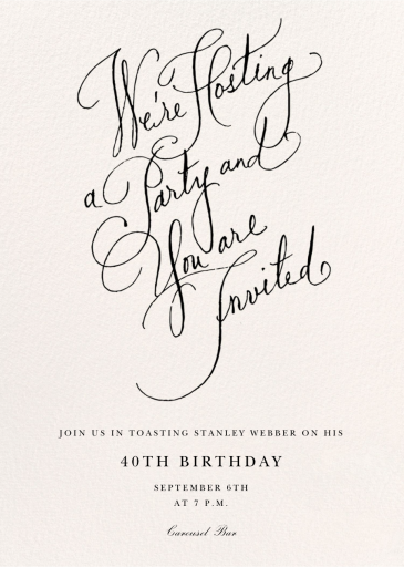 Scripted - Birthday Invitation by Stephanie Fishwick