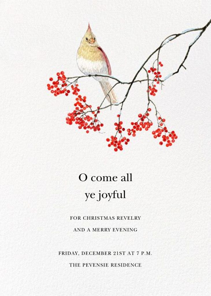 Winter Cardinal Invitation