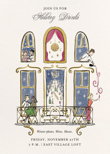 Loft Soirée - Holiday Cocktail Party Invitation by Tamborine Press