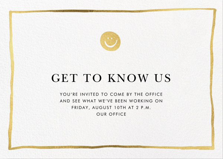 Golden Smiles - Business Event Invitation by Linda and Harriett