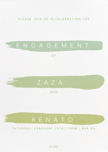 Gradient Brush Strokes - Engagement Party Invitation by Paperless Post