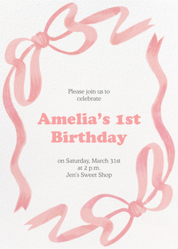 Soft Ribbons - First Birthday Invitation by Paperless Post