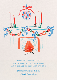 Festive Fireplace Holiday Invitation