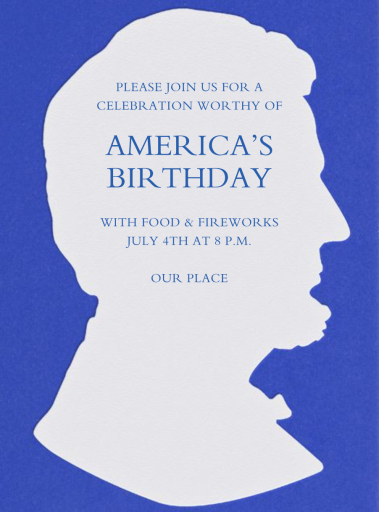 Lincoln Silhouette - 4th of July Invitation by Paperless Post