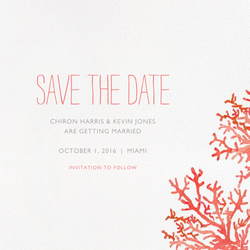 Beach Coral - Save the Date by Paperless Post