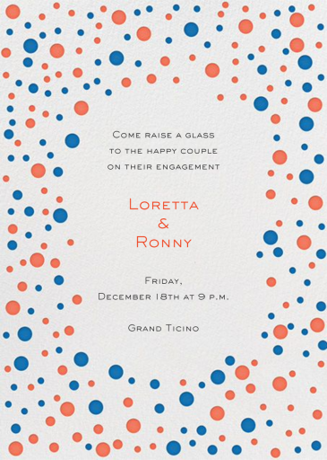 Bubbly Border - Engagement Party Invitation by Mr. Boddington's Studio