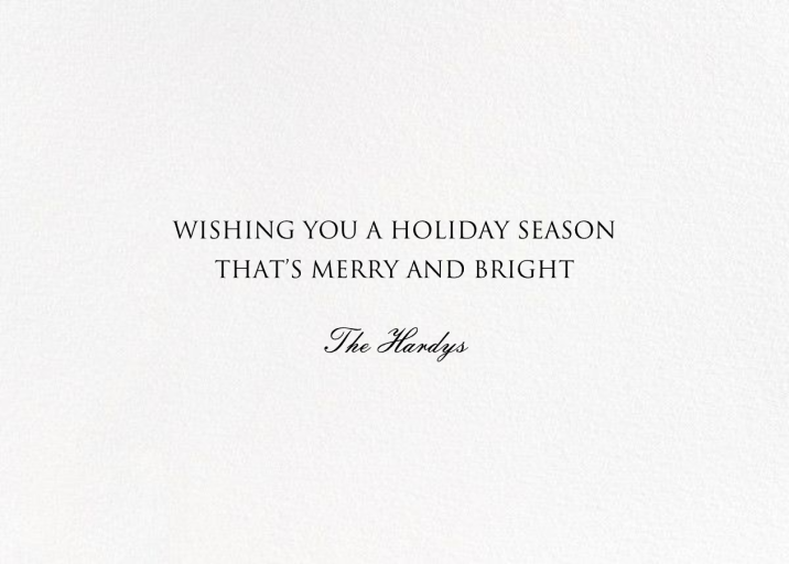 Peace on Earth Script Photo - New Year's Card by Bernard Maisner - Back