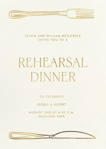 Table for Two - Rehearsal Dinner Invitation by Paperless Post
