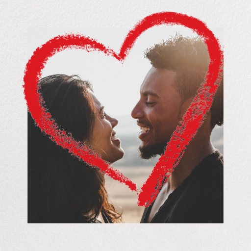 Lipstick Heart (Square New) - Valentine's Day Card by Paperless Post