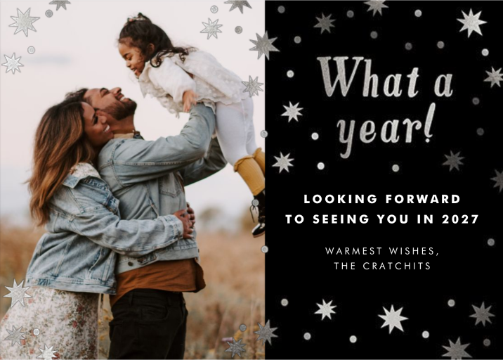 Photo Sparkly Star Holiday Card