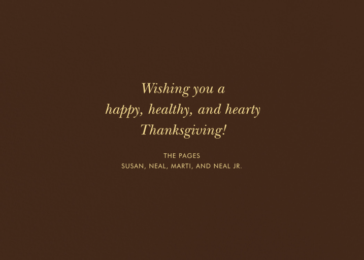 Thanksgiving Colette - Housewarming Invitation by Rifle Paper Co. - Back