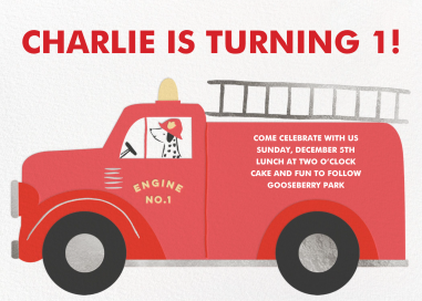 Doggy Driver - First Birthday Invitation by Meri Meri