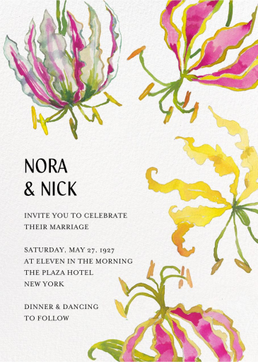 Flame Lilies - Invitation by Happy Menocal