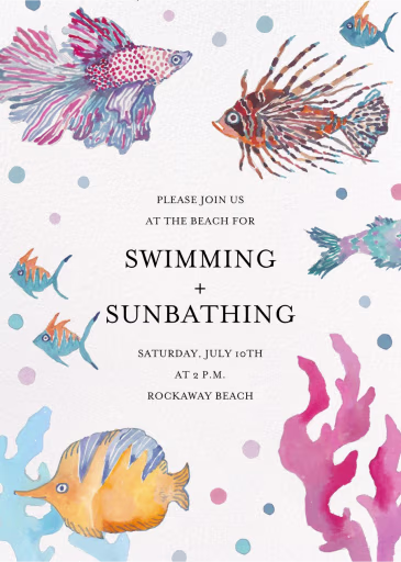Aquaria - Beach Party Invitation by Happy Menocal