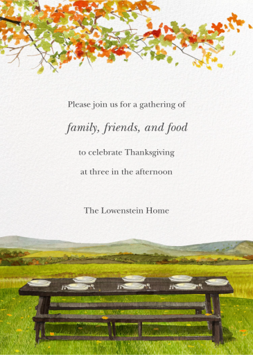 Autumn Table - Thanksgiving Invitation by Felix Doolittle