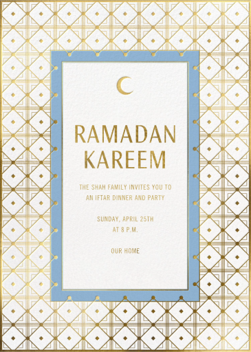 Gold Grid - Ramadan & Eid Invitation by Paperless Post
