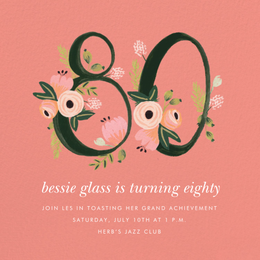 Botanic Numerals - Invitation by Rifle Paper Co.