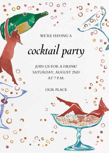 Whimsical Fox Cocktail Invitation