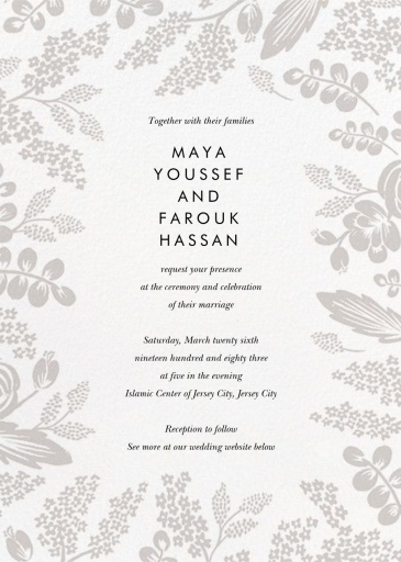 Heather and Lace (Photo Suite) - Wedding Invitation by Rifle Paper Co. - Back