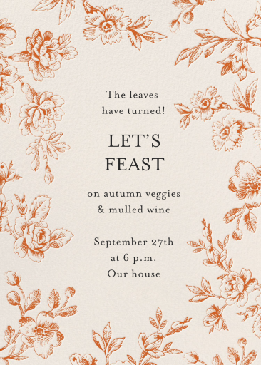 Autumn Floral Sketch Invitation