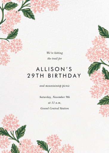 Hydrangea Frame - Birthday Invitation by Rifle Paper Co.