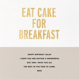 Eat Cake for Breakfast (Square) - Greeting Card by kate spade new york